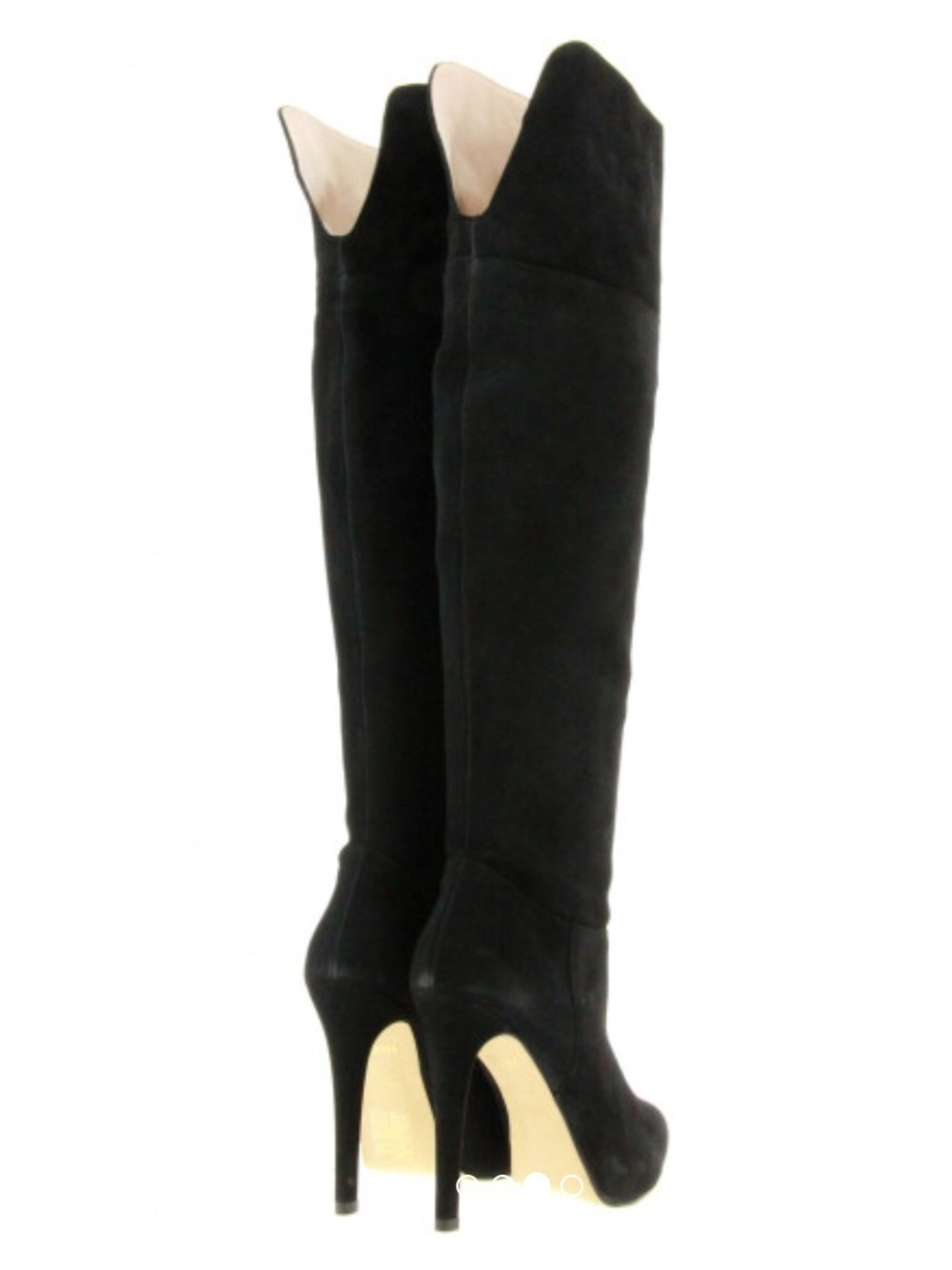 Stuart Weitzman Black Suede Over-the-Knee Stiletto Boots